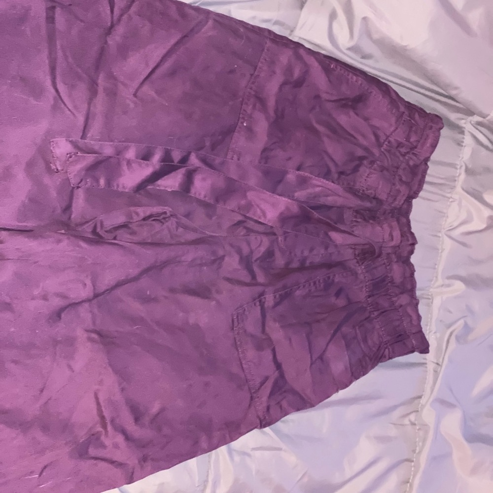 Wide leg paper bag waist capris